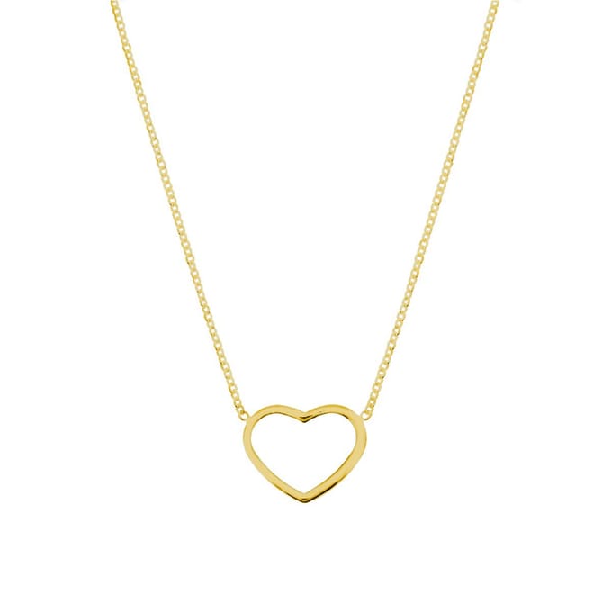 collier hart 41 + 5 cm 3 micron zilver verguld (geel)