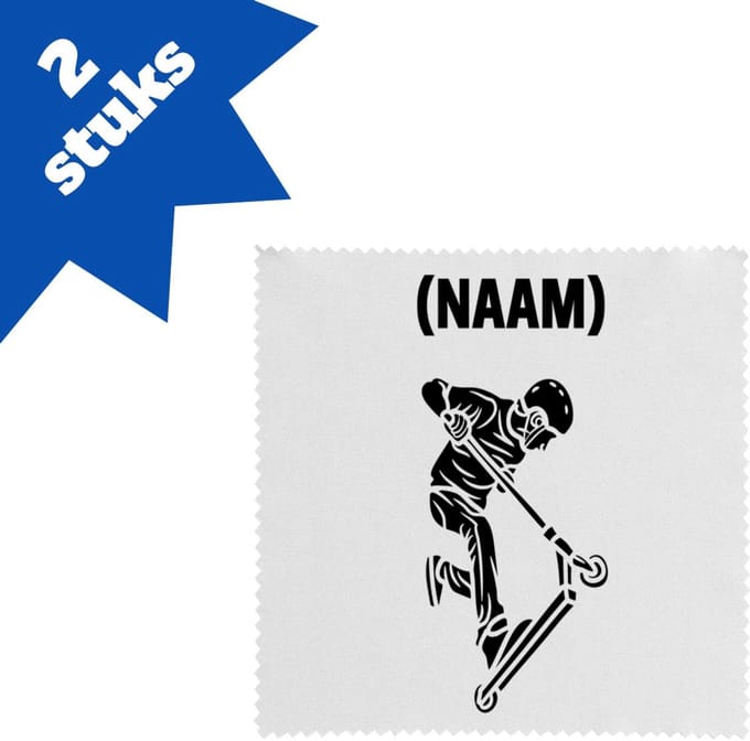 Akyol - step met eigen naam brillendoekjes - Sport - skaters - skaten - 17,8 bij 17,8 cm - 2 stuks