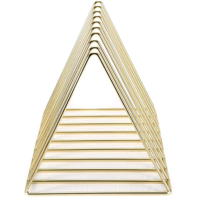 Multifunctioneel IJzeren Driehoek Bureau Boekenkast Boeken Tijdschriften Rek Houder Goud beige