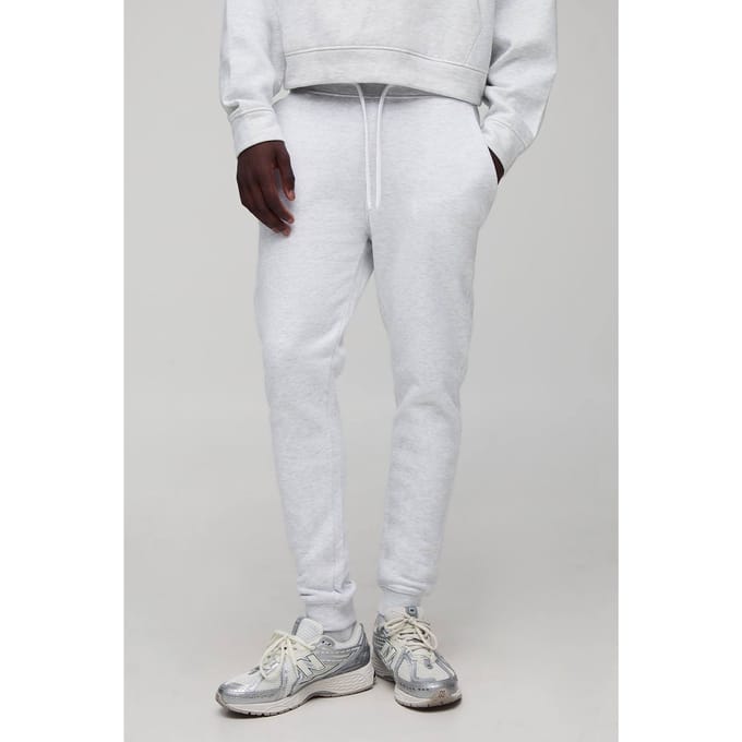 330GSM Basic Skinny Fit Jogger | Ash Grey | Size Medium