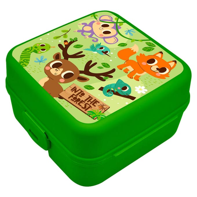 Lunchbox met Meerdere Compartimenten - School Lunchtrommel met Dieren - Into the forest