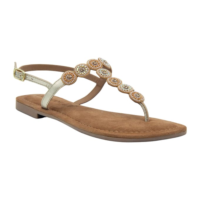 Lazamani - Luz Dames Sandalen Leer Gold - Maat 41
