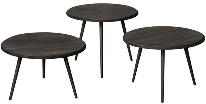 Tower Living - Turi bijzettafel set 55 cm - zwart