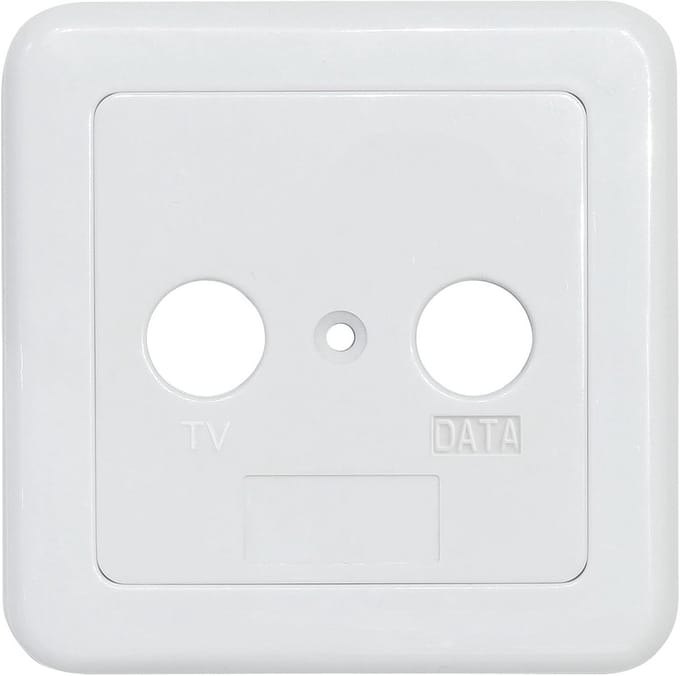 Socket Cover - Multimedia Plate - Afwerking Stopcontact - Two-Piece Design - 75 x 75 mm - Wit