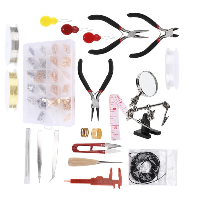 Sieraden Maak Set Tangen Ketting Open Ring Kit Kralen DIY Handwerk Accessoires black