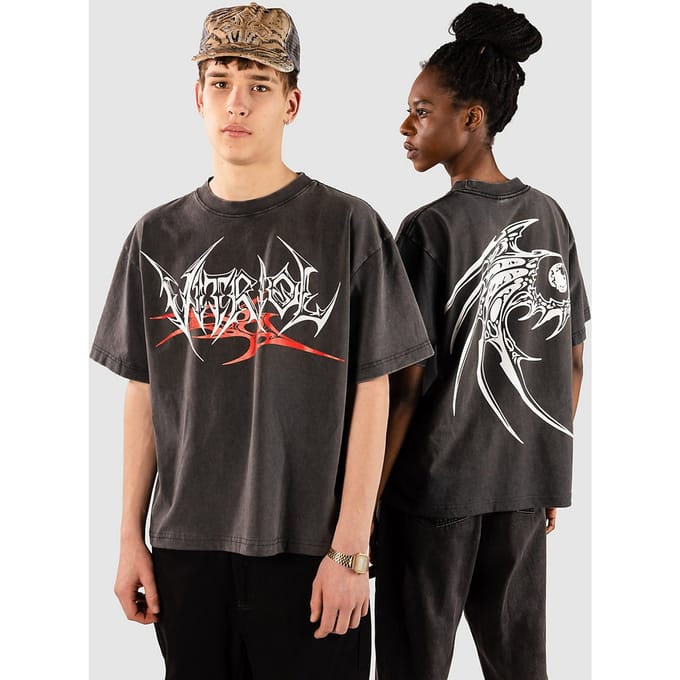 Vitriol Cyberbones Cropped T-Shirt zwart