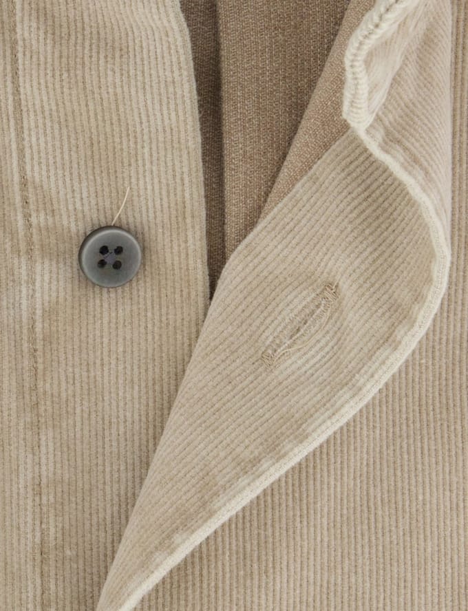 Overhemd Profuomo beige corduroy