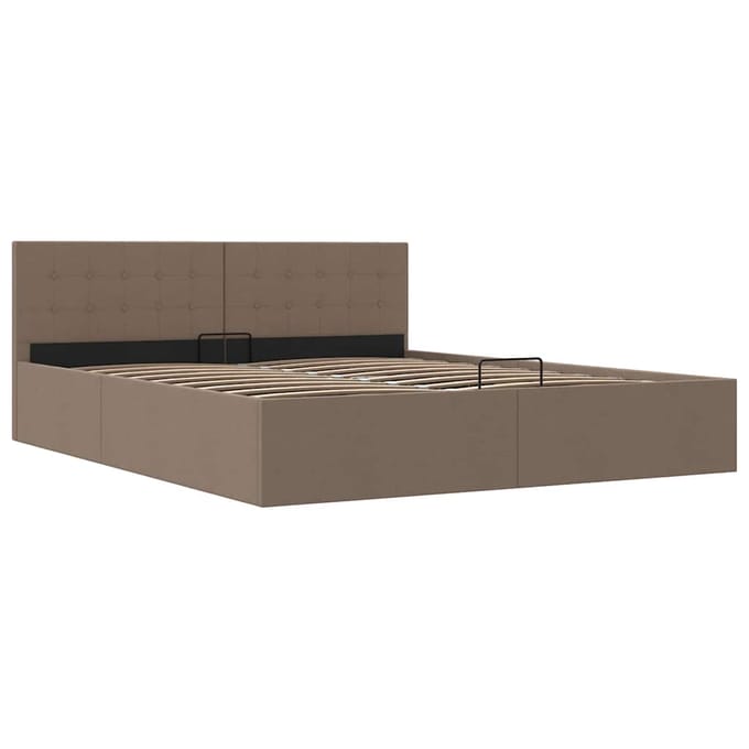 vidaXL - Bedframe - met - hydraulische - opslag - stof - taupe - 160x200 - cm