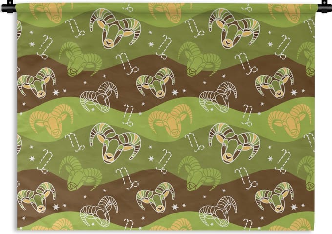 Wandkleed - Wanddoek - Steenbok - Design - Astrologie - 150x112 cm - Wandtapijt