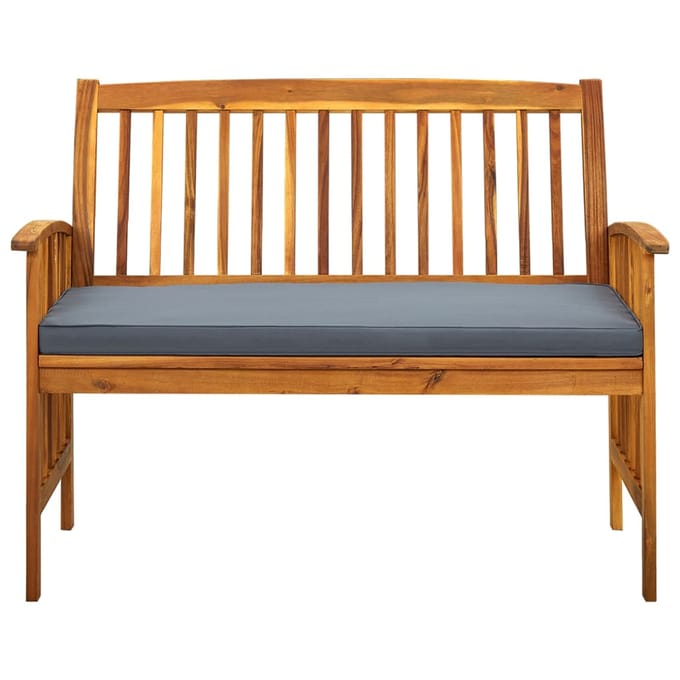 vidaXL - Tuinbank - met - kussen - 119 - cm - massief - acaciahout