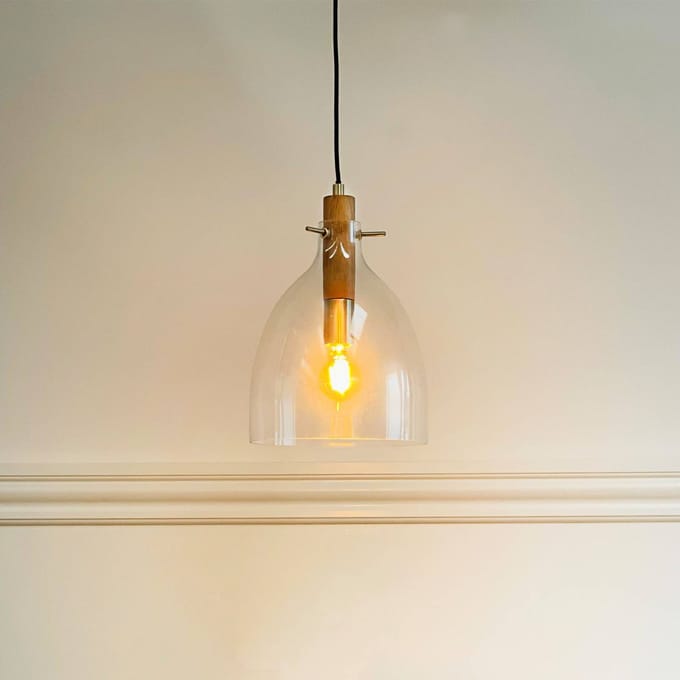 Dyberg Larsen hanglamp Bistro, Ø 25 cm, transparant, glas