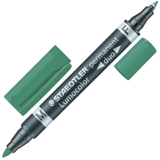 Staedtler Permanent marker - Lumocolor Duo - dubbele punt 0.6mm + 1.5mm - Groen