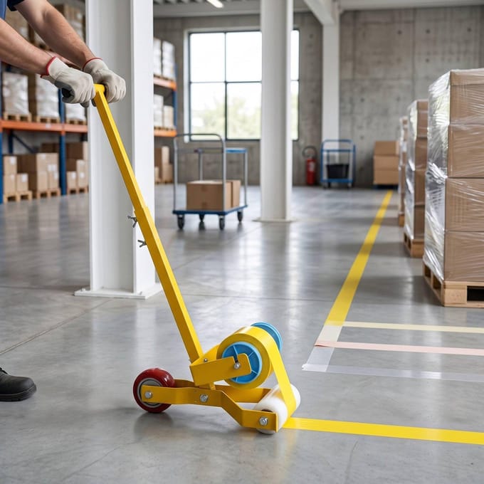 Vloertape Markeer Machine Multifunctionele Baanmarkering Applicator met Roller Handmatige Vloertape Applicator voor Vloer
