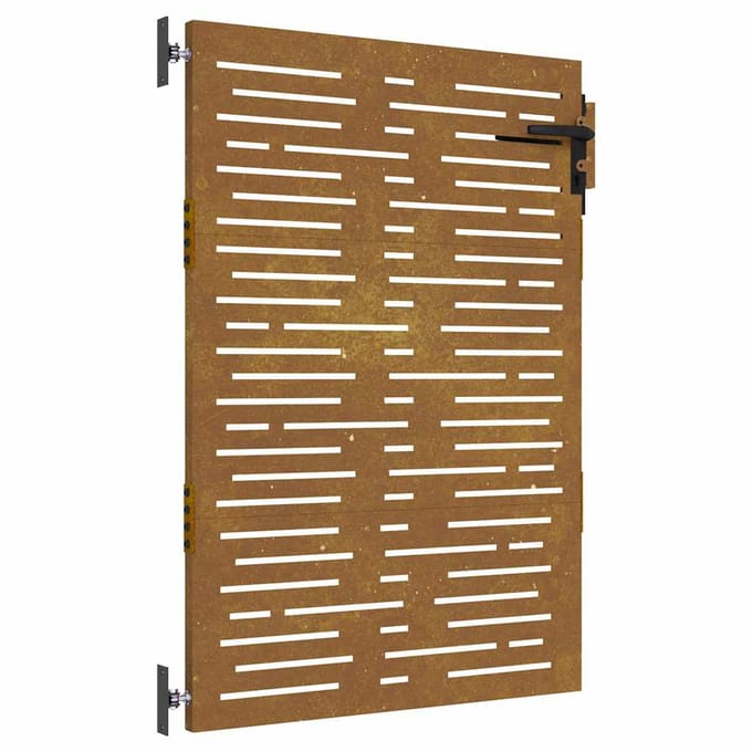 Portail de jardin 85 x 125 cm Acier Corten Design Carré