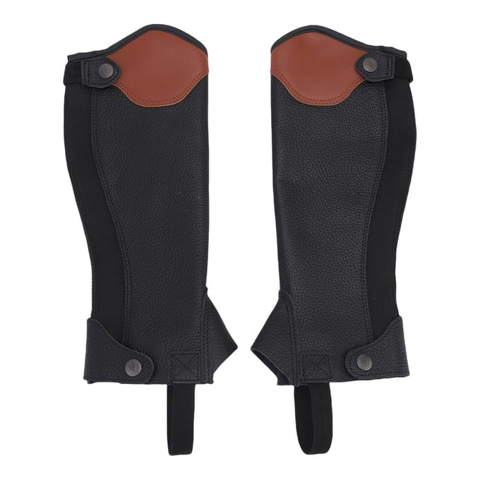 2 pièces demi-bottes d'équitation confortables en cuir de vachette fermeture éclair pour jeunes unisexe CS
