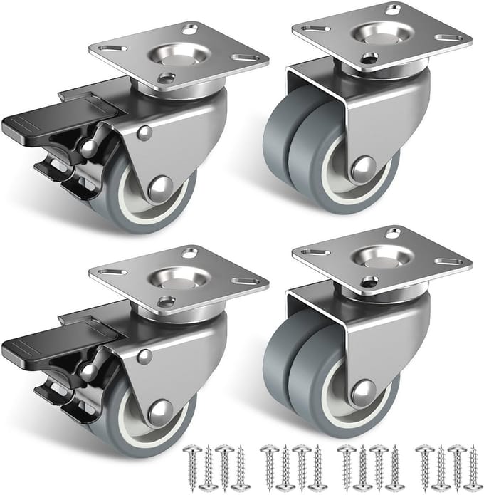 Zware Meubelwielen 50 mm met Veiligheidsrem - Set van 4 voor Strandstoelen