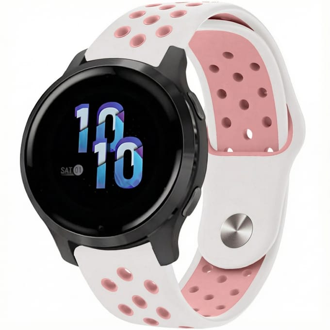 imoshion Siliconen sportbandje - Universeel 22 mm aansluiting - White & Pink