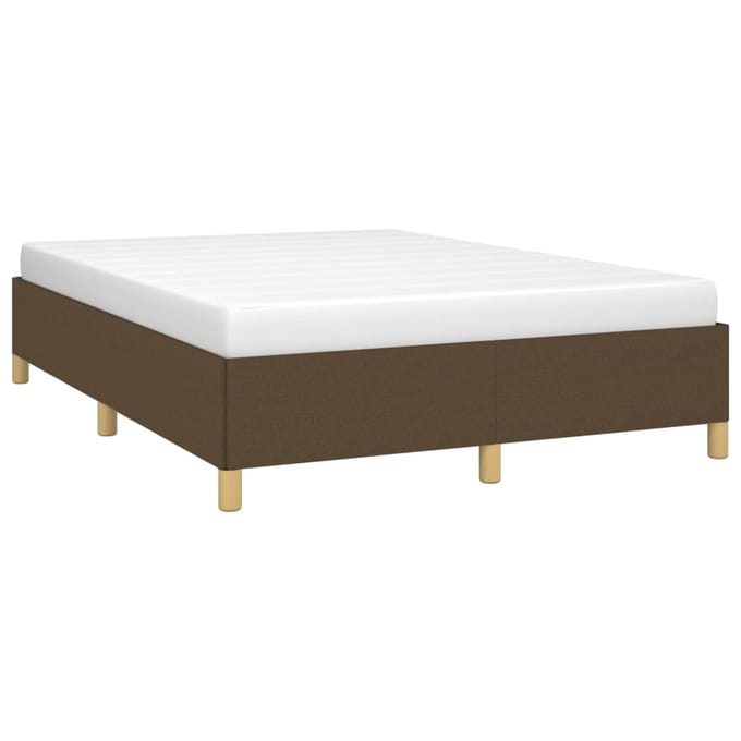vidaXL - Bedframe - zonder - matras - stof - donkerbruin - 140x190 - cm
