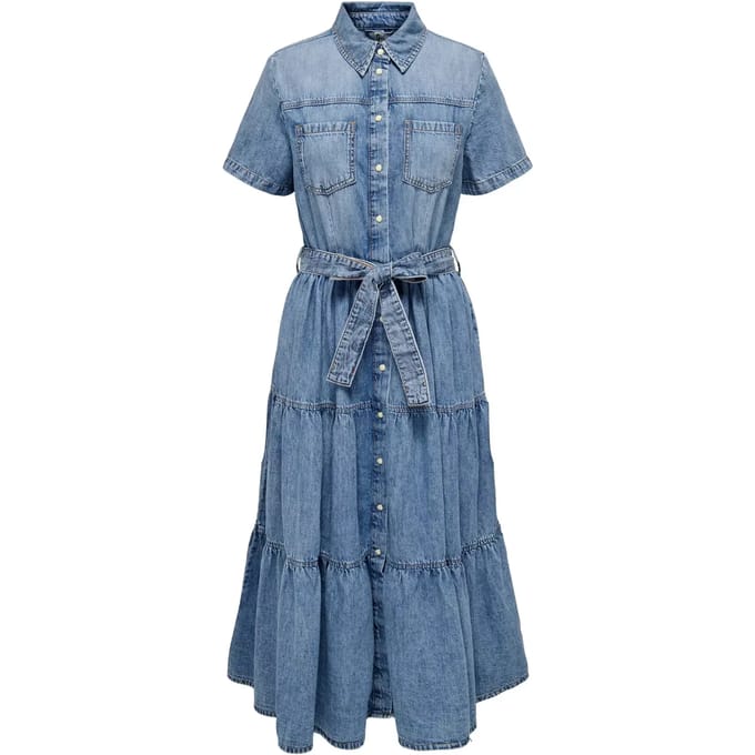 ONLY Denim jurk ONLALIYAH Lange jurk