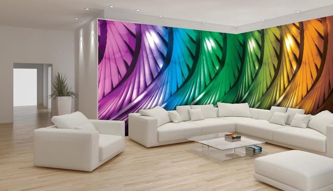 Fotobehang Vlies Abstract | Groen, Oranje | GROOT 624x219cm