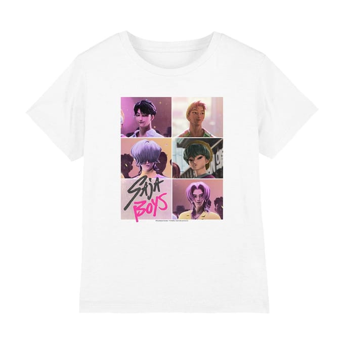 K-Pop Demon Hunters Kinderen Saja Jongens Ruit T-Shirt (Wit)