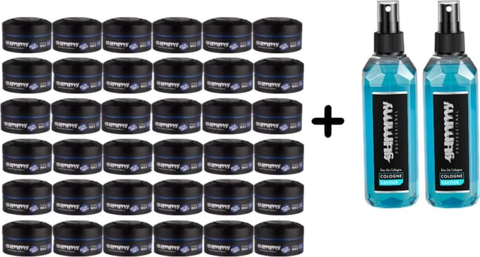 Gummy Styling Wax Hard Finish 150ml Blauw, 36 Stuks