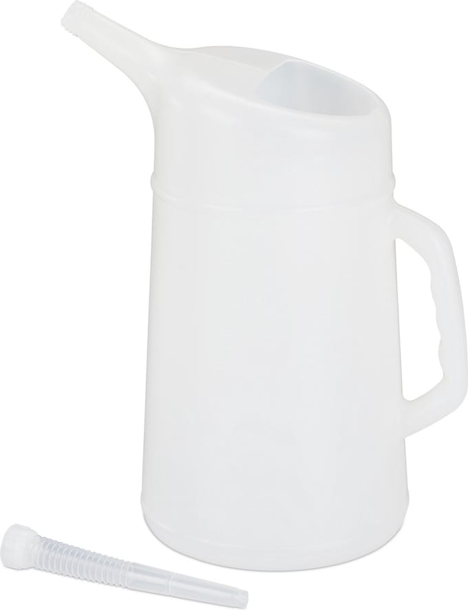 oliekan - 5 liter - flexibele tuit - auto - kunststof - wit