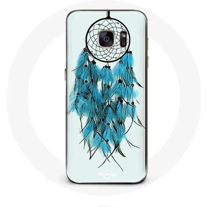 Coque Samsung Galaxy S7 Attrape Rêve Bleu Fond Blanc