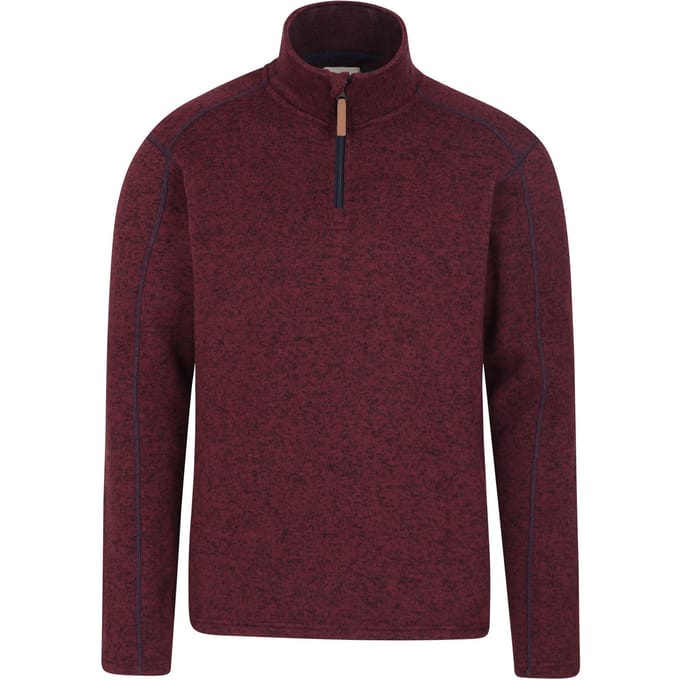 Mountain Warehouse Heren Idris II Half Zip Fleece Top (Donkerrood)