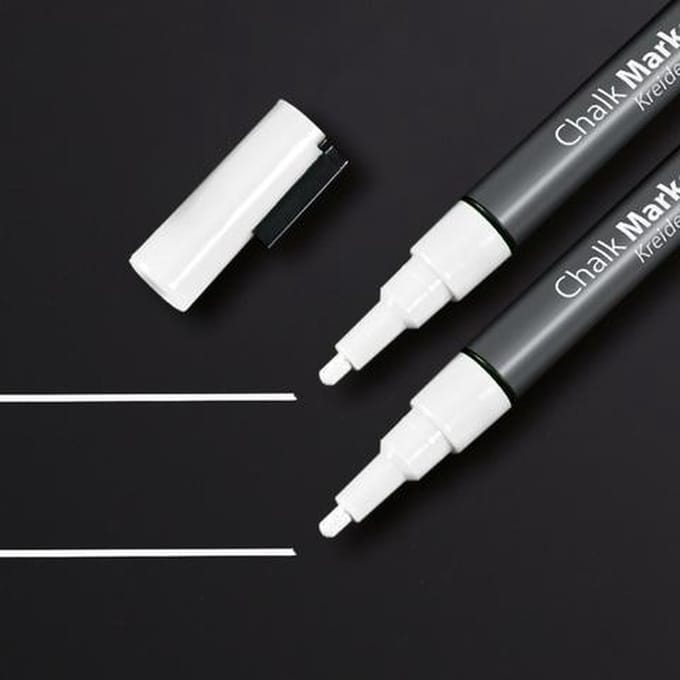 Sigel krijtmarkers - ronde punt - 2 stuks - afwasbaar - wit - SI-GL178