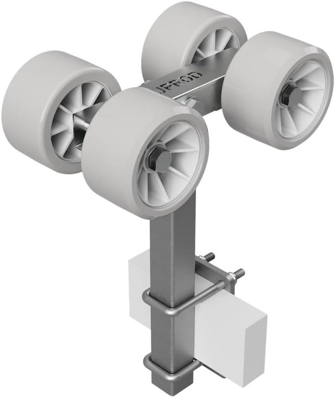 4-delige Set Bootroller voor Trailer met TPU Banden Ø 120 mm - Zinkgedesingeerd