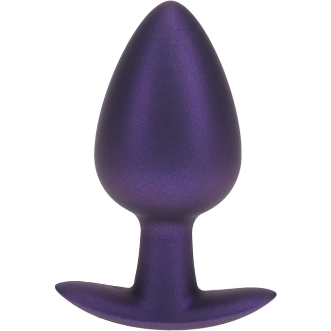 Ouch! Gladde Siliconen Buttplug 4 cm - Paars Metallic