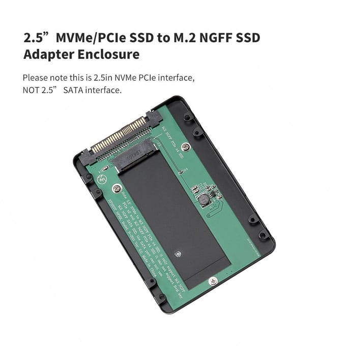 2,5 inch NVMePCIE SSD naar M.2 NGFF PCIe x4 SSD-adapterbehuizing PCI Express SSD-adapterkaart