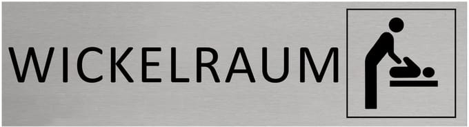 CombiCraft Aluminium Deurbordje "Wickelraum " 165x45mm met tape
