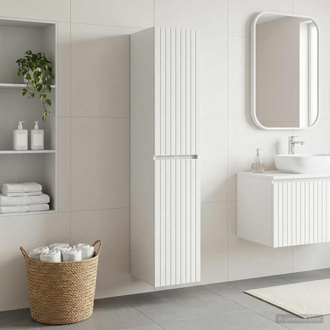 vidaXL - Wandgemonteerde - Badkamerkast - Wit - 33 - x - 34,5 - x - 160 - cm