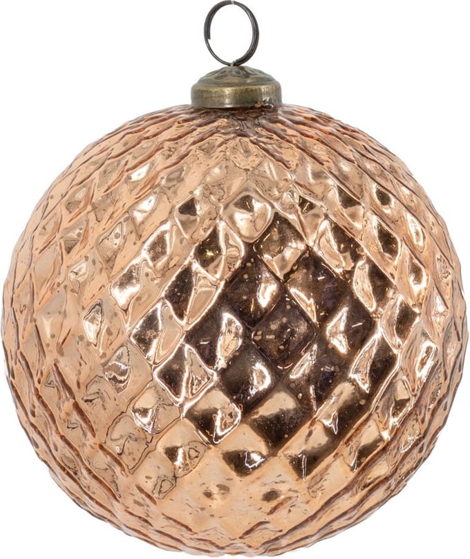 HomeBound by KY | Glazen kerstbal copper | 12,5x12,5x12,5cm | kerstbal