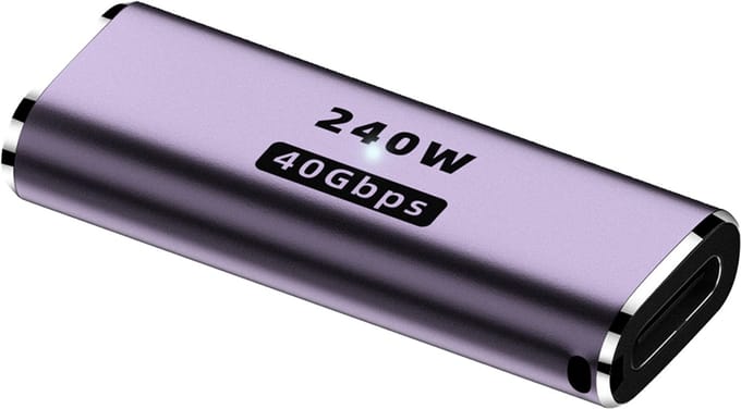 USB-C (v) naar USB-C (v) Koppelstuk – 240W – 40Gbps – 8K 120Hz – Universeel