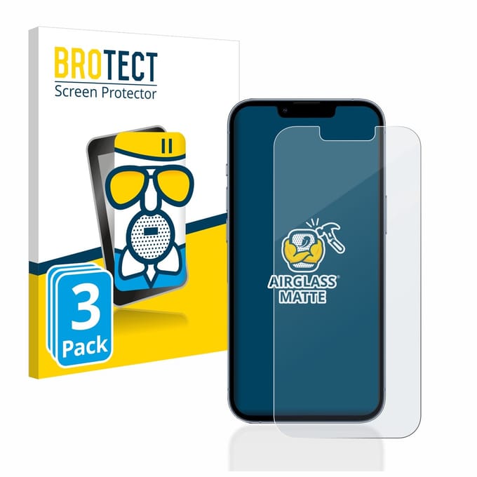BROTECT - Screenprotector voor Apple iPhone 13 Pro - Folie Beschermfolie Beschermglas matte 3 Stuks