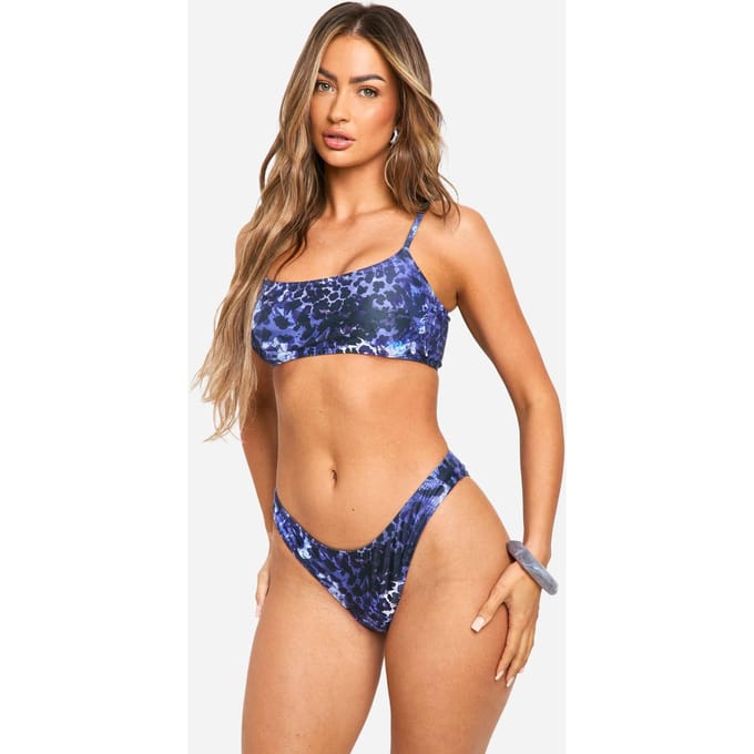 boohoo Dames Mix & Match Luipaard Bikini Onderbroeken | Marineblauw | Maat: 44