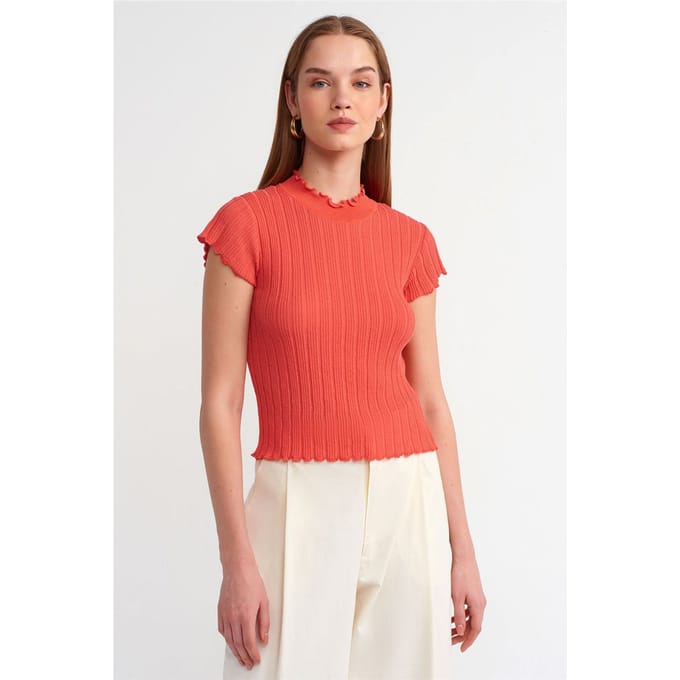 Slim Fit Geribbelde Halve Coltrui