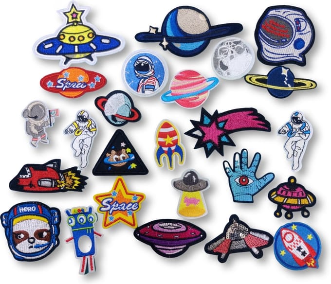 Alien/Astronaut/UFO Series -25 delige set -stof & strijk applicatie
