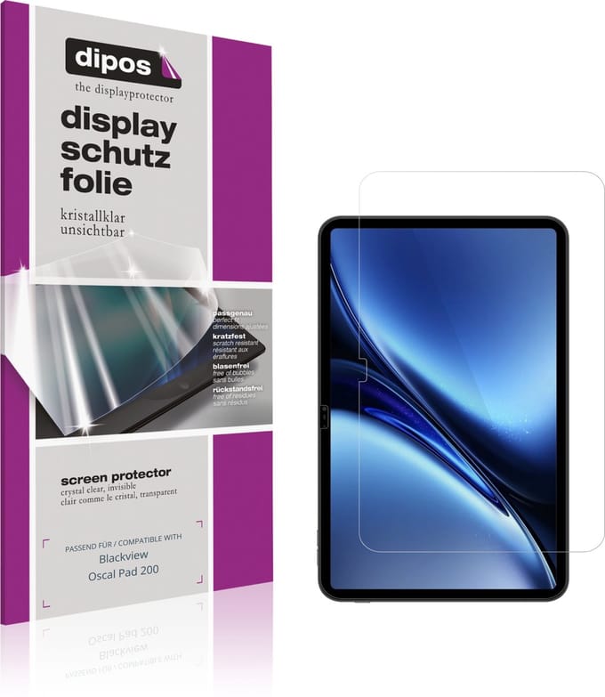 dipos – 2x Beschermfolie geschikt voor Blackview Oscal Pad 200 | Krasbestendige & heldere Screenprotector Ultra-Thin