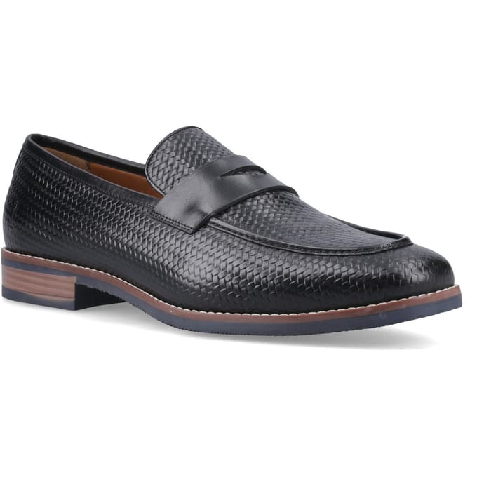 Hush Puppies Mitchell Leren Zwarte Herenslippers
