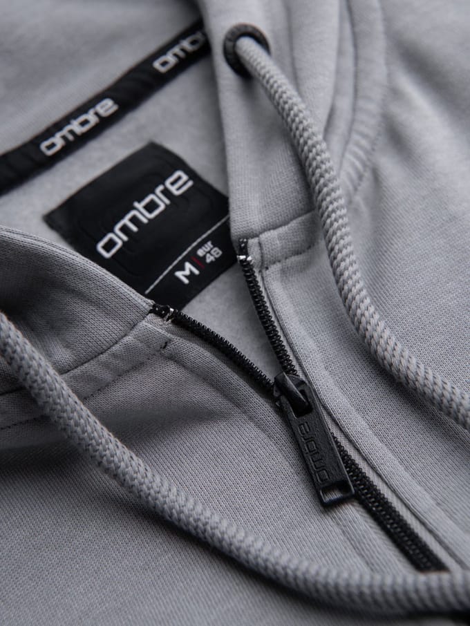 OMBRE Sweater - Regular Fit - Katoen - Lange Mouw Grijs L