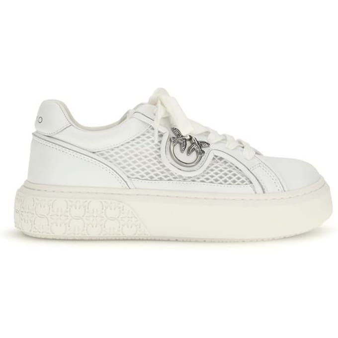 PINKO Witte Kalfleren Bos Taurus Platform Sneakers