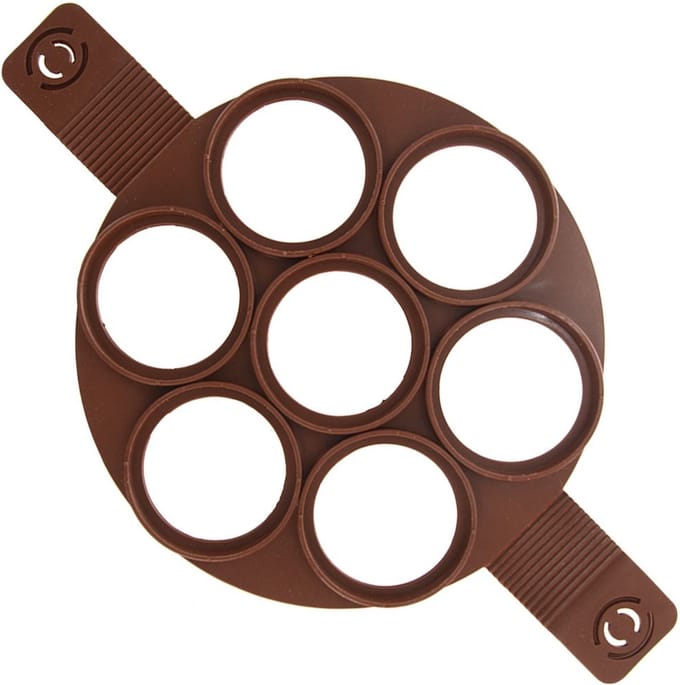 Ei Ring Silicone Bruin SILLINIE 24 cm - Kookring - Eierring - Eivorm - Rond - Pancake - Omelette