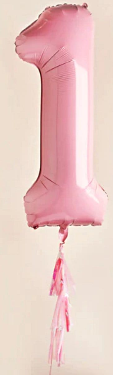 Cijfer 1 Tassel – Zachtroze