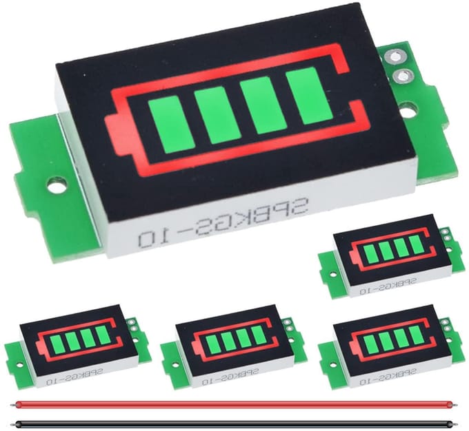 Batterij Capaciteitsindicator - LED Display Module - Batterij Status Tonen - Voor 1-8S Lithium - 5 Stuks - Groen