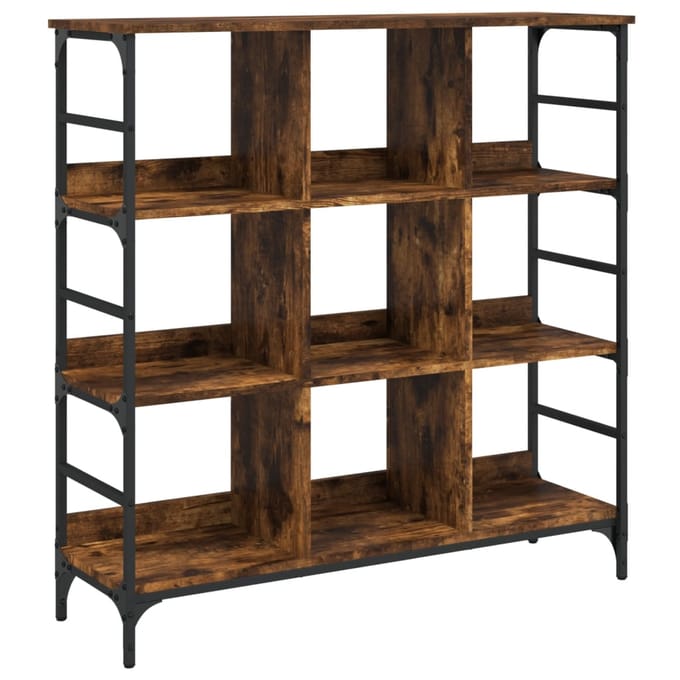vidaXL - Dressoir - 102x32x103,5 - cm - bewerkt - hout - gerookt - eikenkleurig