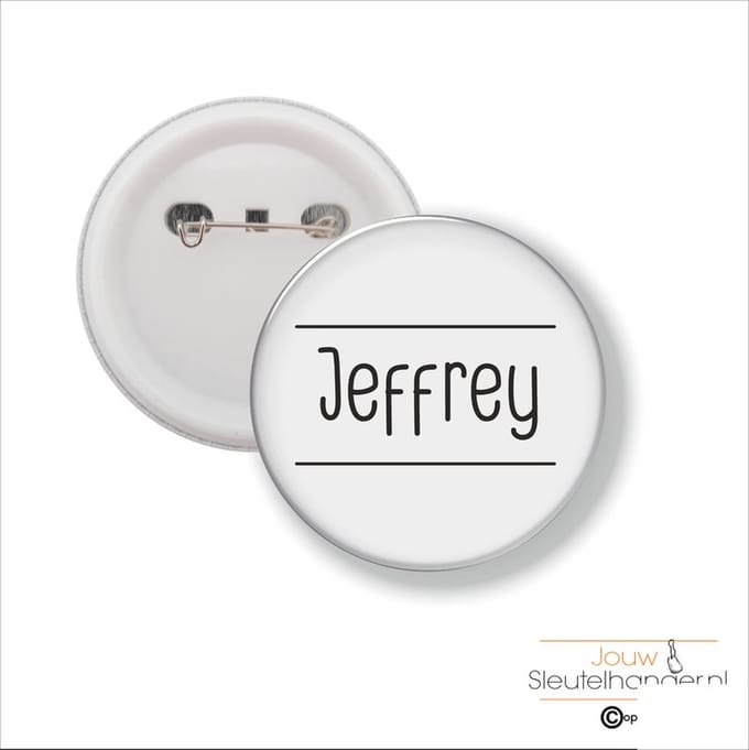 Button Met Speld 58 MM - Jeffrey